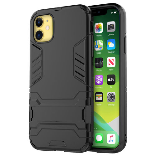 Slim Armour Tough Shockproof Case & Stand for Apple iPhone 11 - Black